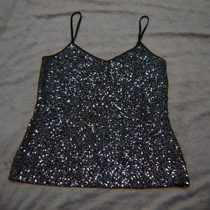 Express Black Sequin Tank Top